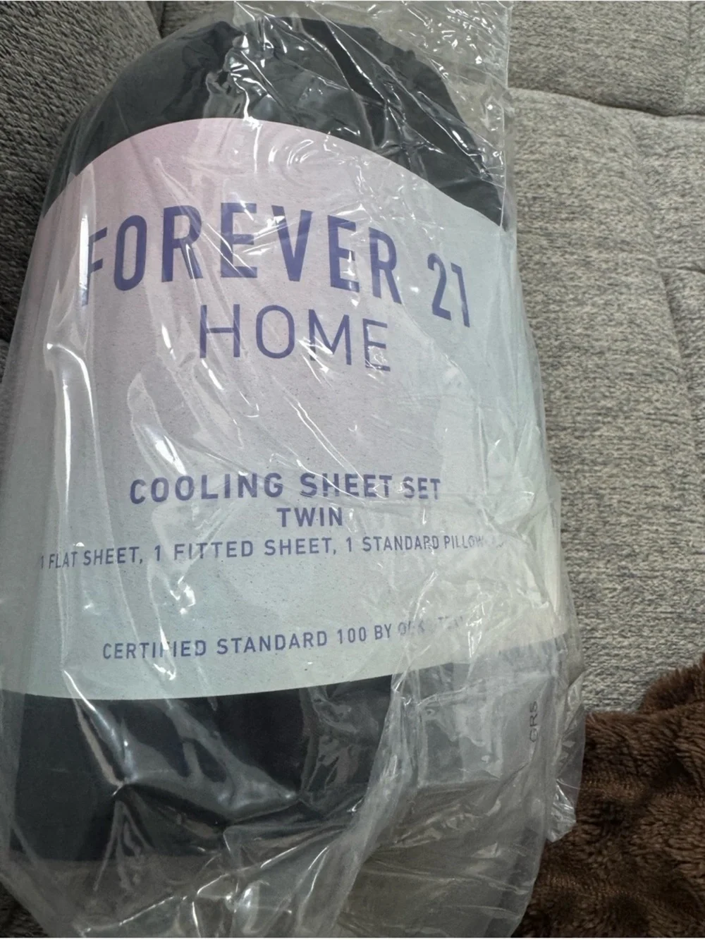 NIP Forever 21 Dorm Home Twin Cooling Sheet Set - Gray/Black - New Bedding 50.00